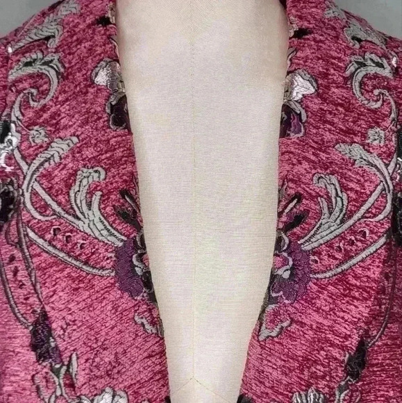 Susan Graver Regular Jacquard Tapestry Notch Collar Jacket Women's Size 16 P - Picture 8 of 11